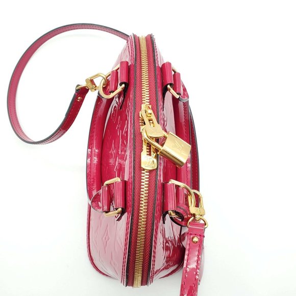 100% Authentic Louis Vuitton Alma BB Vernis Fuchsia Crossbody Bag - Picture 9 of 16